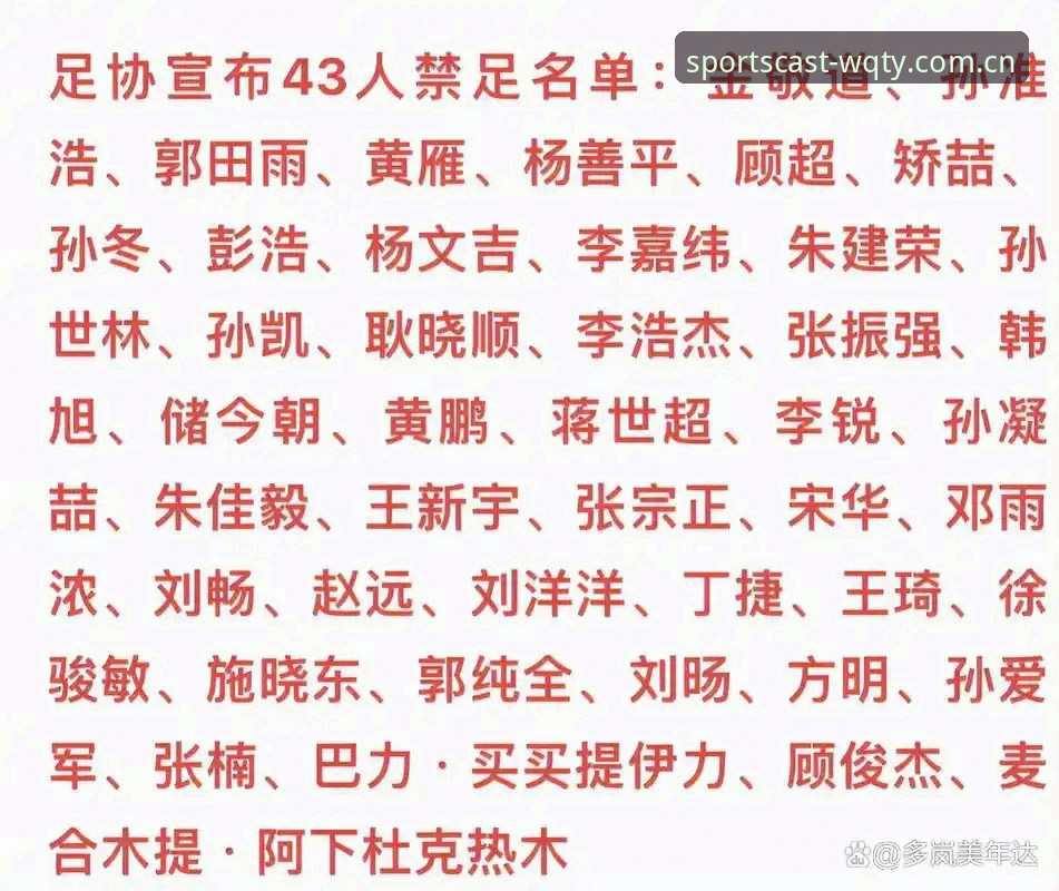 足协第三批禁足名单详解：17人终身禁赛，48人受罚